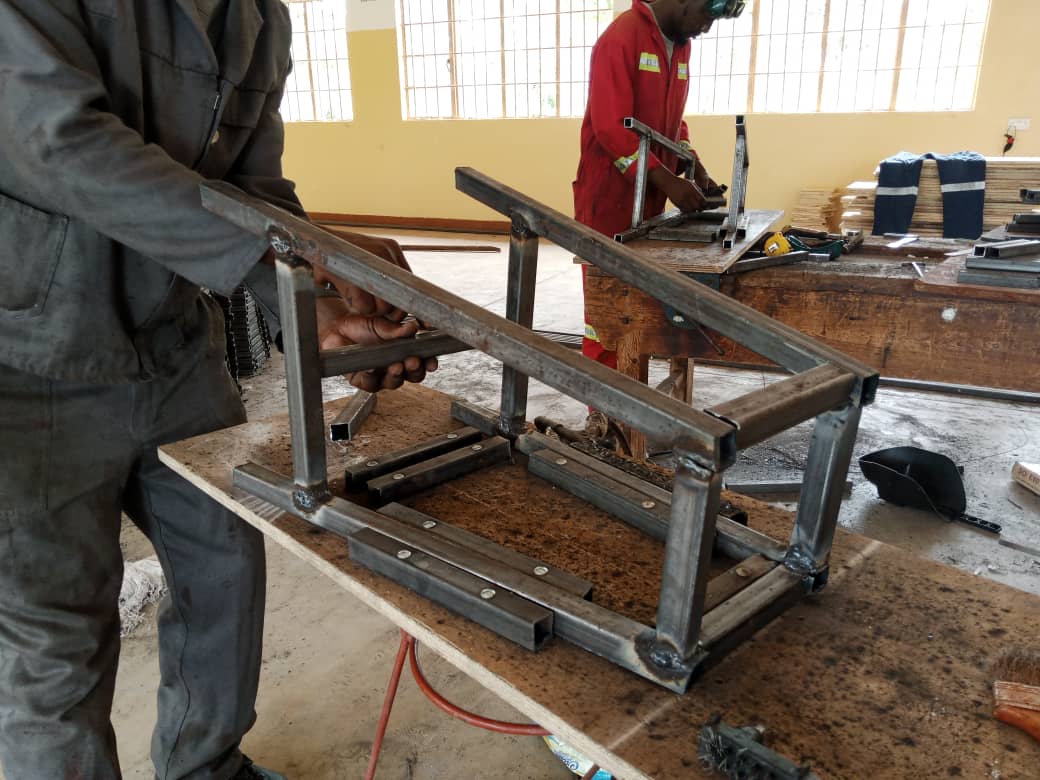 desks and lab stools making